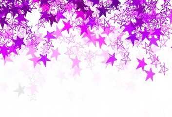 Light Purple vector template with sky stars.