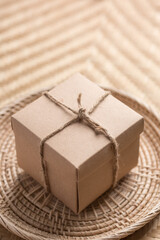 Eco friendly brown paper gift box for giving in special day