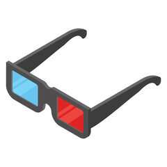 
3d glasses, isometric vector icon, 
