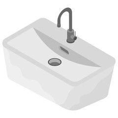 
Washbasin isometric flat icon 
