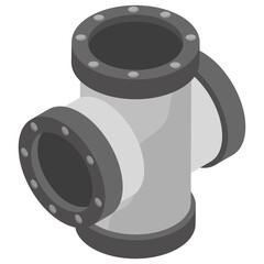 
Isometric icon of connector pipe 
