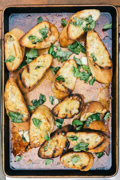 Garlic bread straight off the grill