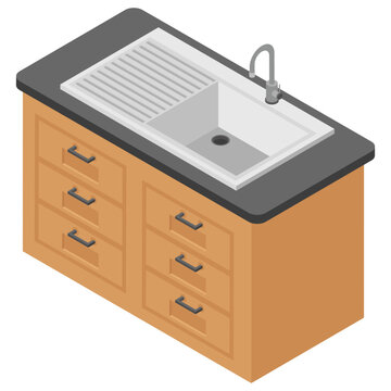 
Isometric icon of kitchen faucet 
