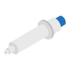 
Insulin pen, isometric vector icon
