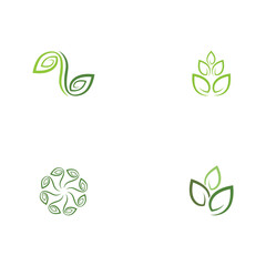 Set Leaf Logo Template vector symbol