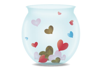 水槽に沈むハート