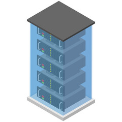 
Data center, isometric vector icon, 
