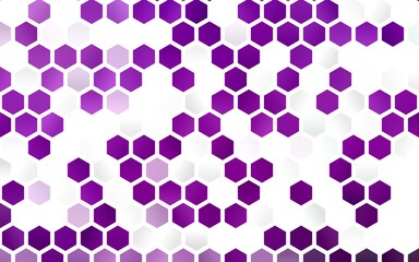 Light Purple vector template in hexagonal style. Colorful hexagons on white backdrop. New design for website's poster, banner.