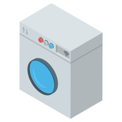 
Washing machine icon in isometric vector
