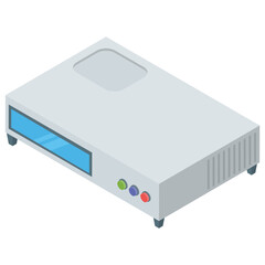
Dvd player icon in isometric vector
