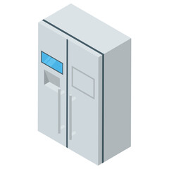 
Refrigerator icon in isometric vector 
