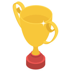 
Isometric vector of trophy icon 
