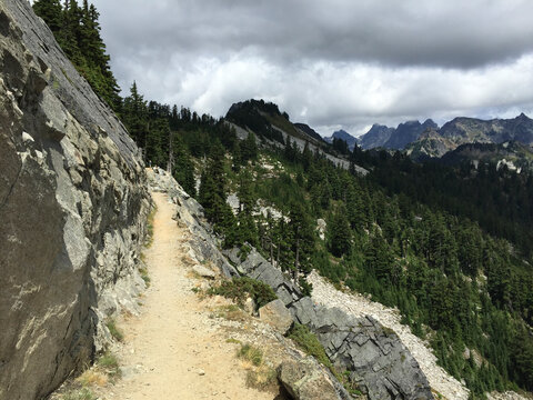 Hiking trail in mountains