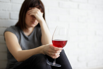woman drinking wine
