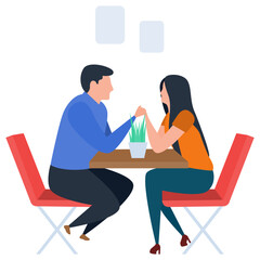 
Talking each other, flat design illustration 
