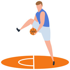 Fototapeta premium Basketball player icon, isometric design. 