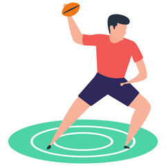 
Isometric design of rugby player icon.
