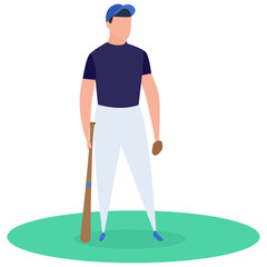 
Isometric design of baseball player icon.
