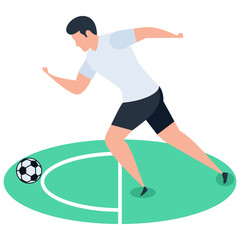  Isometric design of football player icon. 