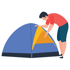 
Flat vector of camping illustration 
