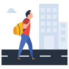 
Tourist illustration in flat vector 
