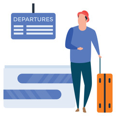 
Tourist illustration in flat vector 
