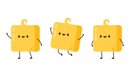 Butter vector. Butter character design. Butter on white background.