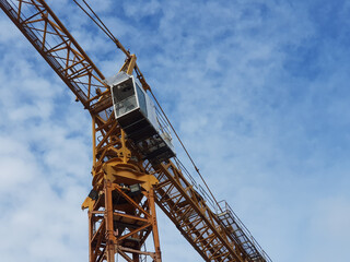 construction crane against blue sky