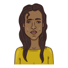 Vector Cartoon Illustration - Woman from India.