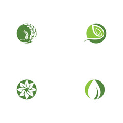 Set Leaf Logo Template vector symbol