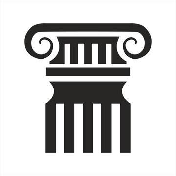 Ancient columns vector icon. Vector black column icons on white background.