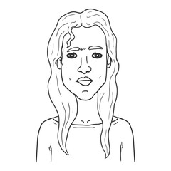 Vector Outline Woman from India.