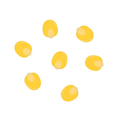 Corn kernel vector. Corn kernel on white background.