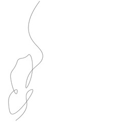 Butterfly animal fly line drawing. Vector illustration