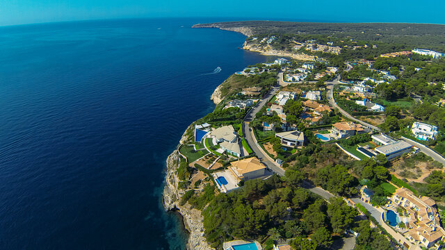 Aerial view of a beautiful small beach