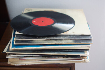Stack of old records