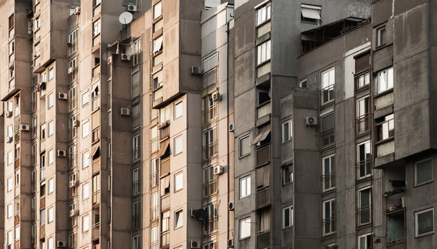 Belgrade housing blocks -stairs/buildings.