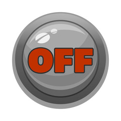 Grey button. Vector icons. For applications, sites. Round shape. Off