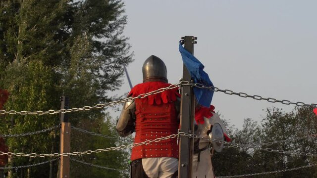 Medieval tournament of knights on the lists