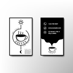 Coffee minimal card for your design or business. Vector eps 10