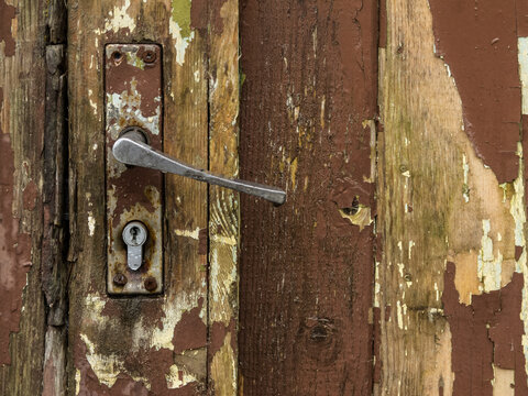Detail of decaying wooden door