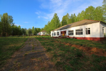 Fototapeta na wymiar abandoned children's camp building and territory
