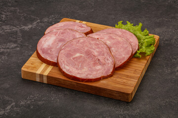 Slices of pork meat ham