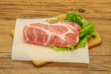 Raw pork meat neck steack
