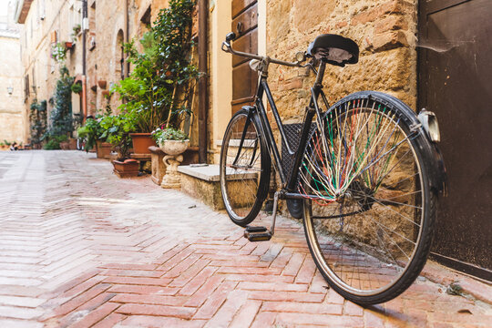 Old Alley with Bicycle in a Small Italian Town