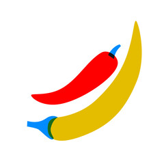 Pepper vector cartoon flat illustration. Vegetables isolation elements. Simple vegetarian set in abstract style