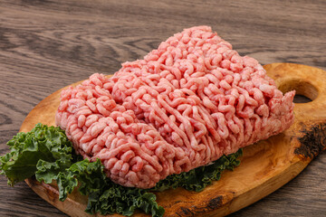 Raw pork minced meat for cooking