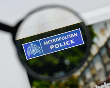 Milan, Italy - August 20, 2018: Metropolitan Police Website Homepage. Metropolitan Police Logo Visible.