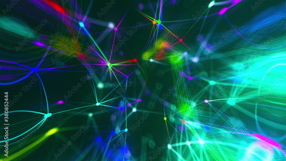 Poster abstract connection dots. technology background. network concept. 3d rendering