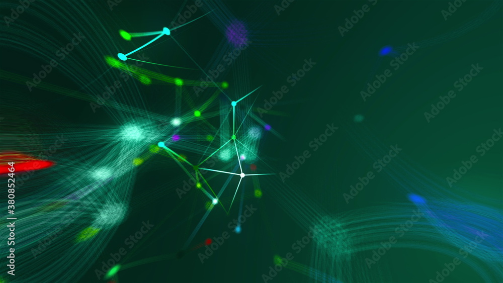 Poster abstract connection dots. technology background. network concept. 3d rendering
